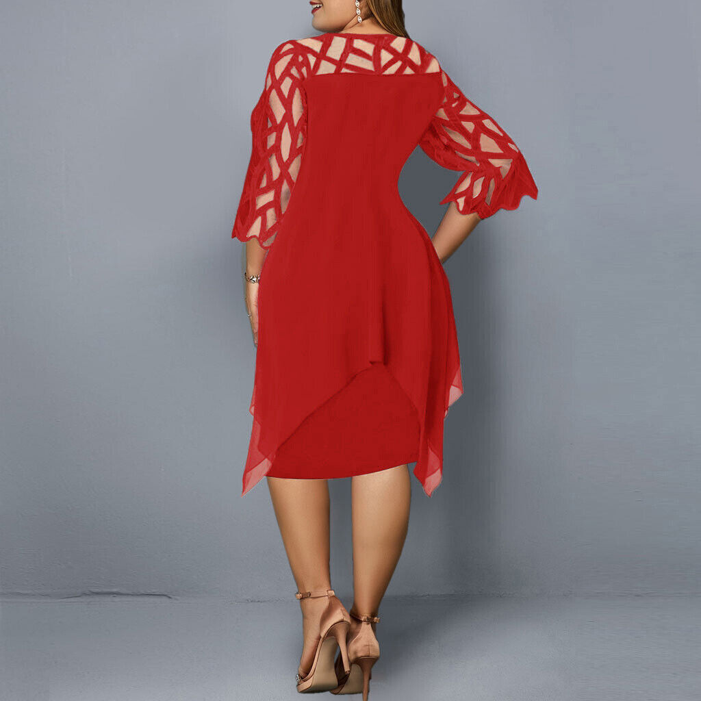 Elegant Plus Size Midi Dress