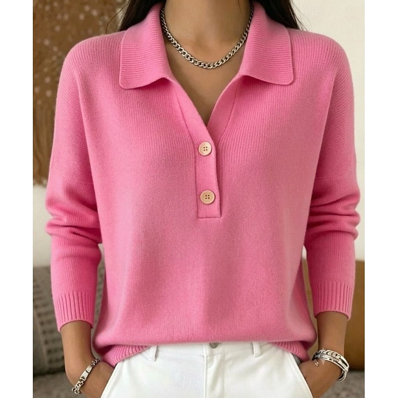 Refined Collared Button Jumper