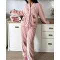 Pink fluffy cherry-detail Loungewear Set, front view