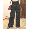 Smocked High Waist Wide Leg Trousers