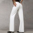 Women's flared wide leg trousers in colourway variant, front view