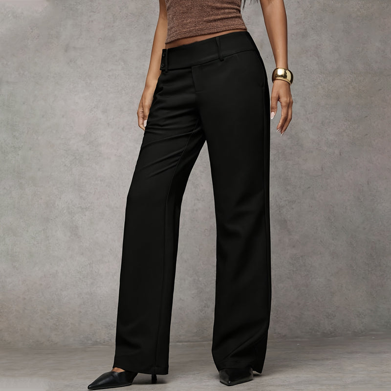 Smart casual wide leg high waist flared trousers, colourway flat lay view