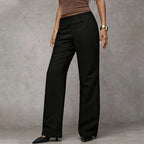 Smart casual wide leg high waist flared trousers, colourway flat lay view