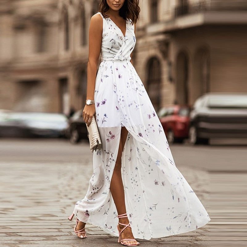 Pink v-neck wrap dress