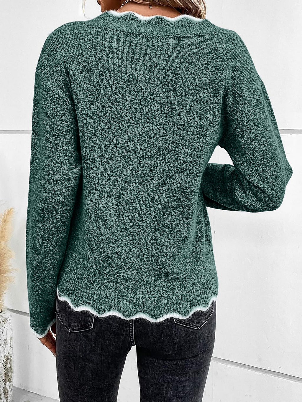 Light Blue Notch V-Neck Jumper