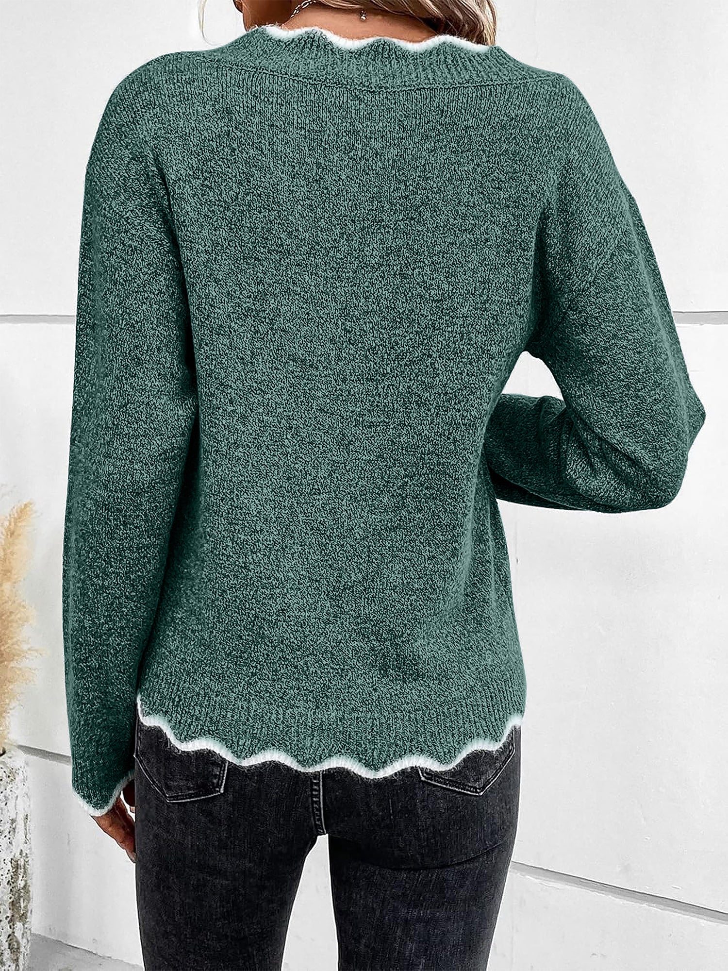 Light Blue Notch V-Neck Jumper