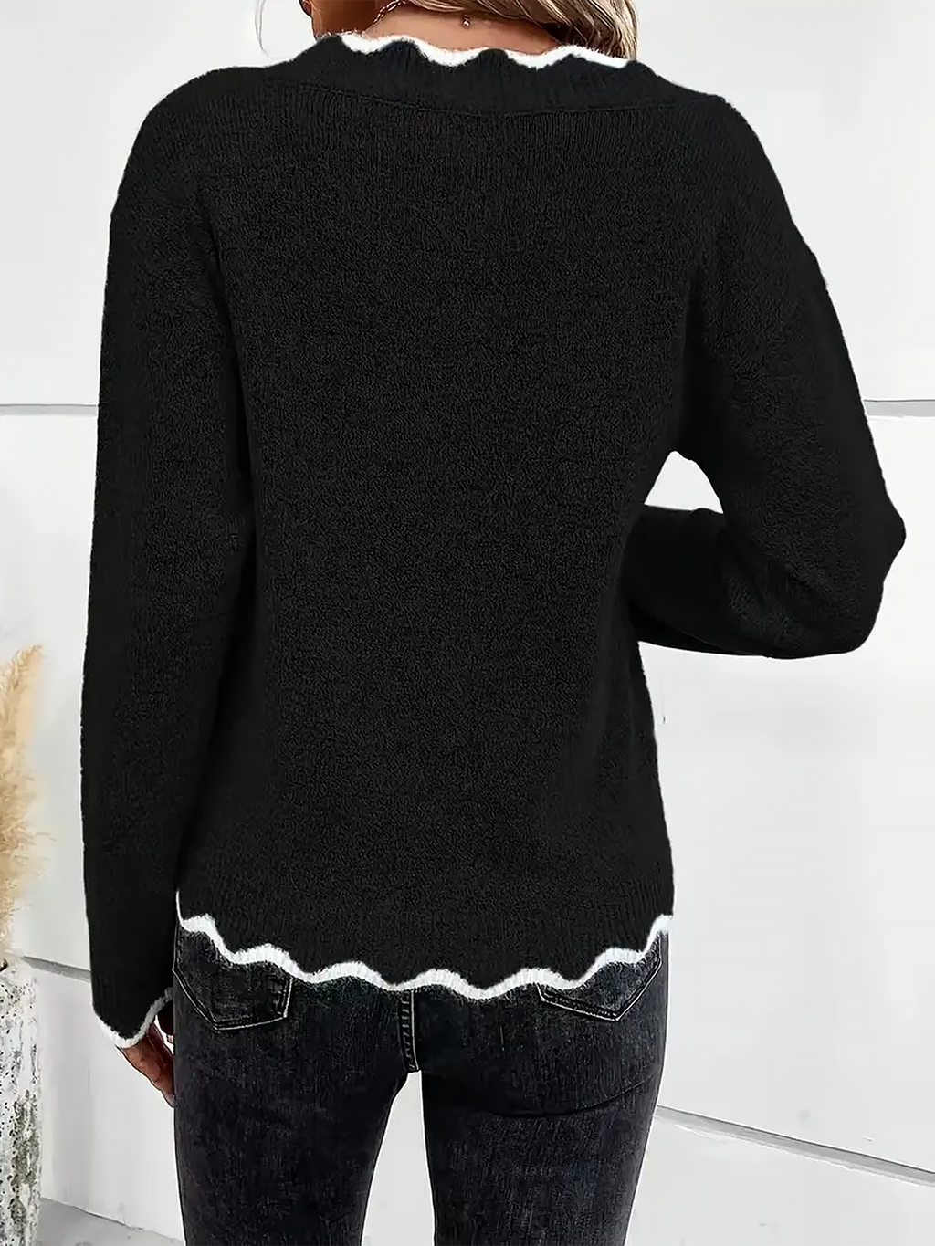 Light Blue Notch V-Neck Jumper