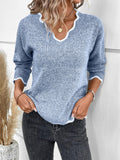 Light Blue Notch V-Neck Jumper, front view