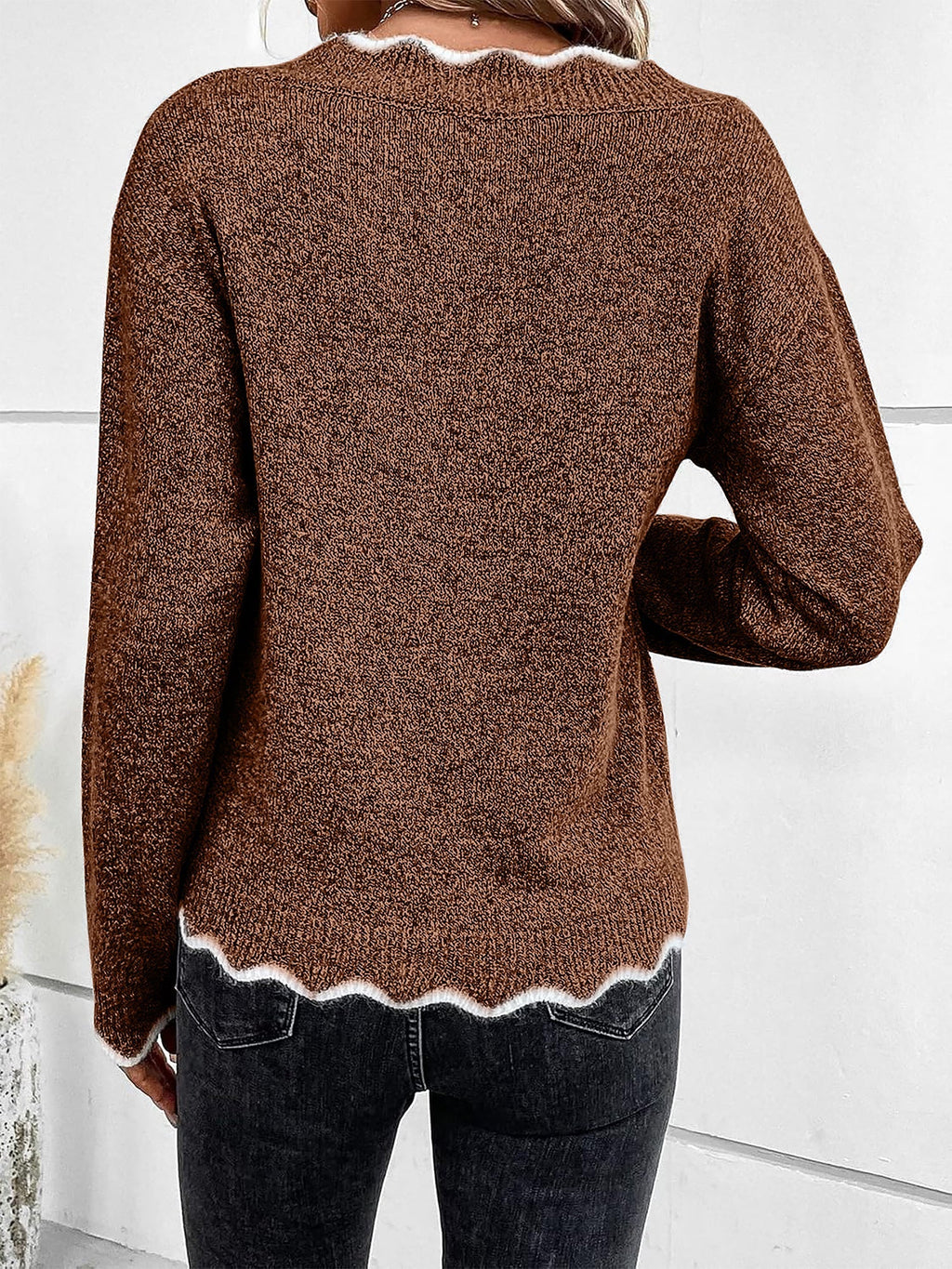Light Blue Notch V-Neck Jumper