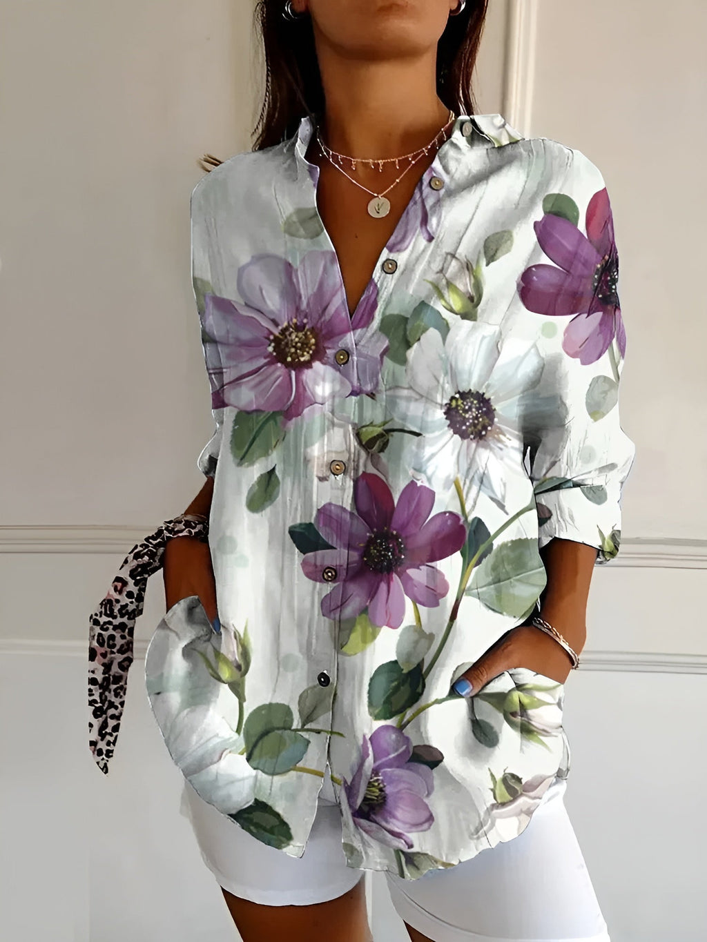 Women's casual blouse with flattering relaxed silhouette