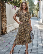 Light Print Flowing Midi Dress – Casual Summer