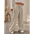 Apricot flowing high-waist wide-leg Trousers, front view