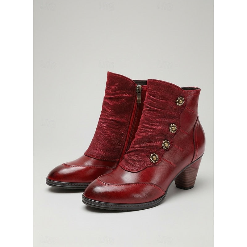Wine Ankle Boots