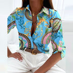Women's Classic Structured Collar Blouse close-up - Versatile Smart-Casual Blouse
