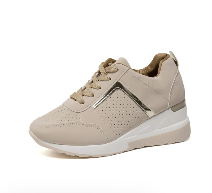 Beige orthopaedic comfort trainers