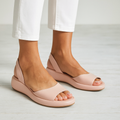 Women's open-toe slingback flat sandals front view