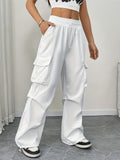 Wide-Leg Cargo Pocket Trousers