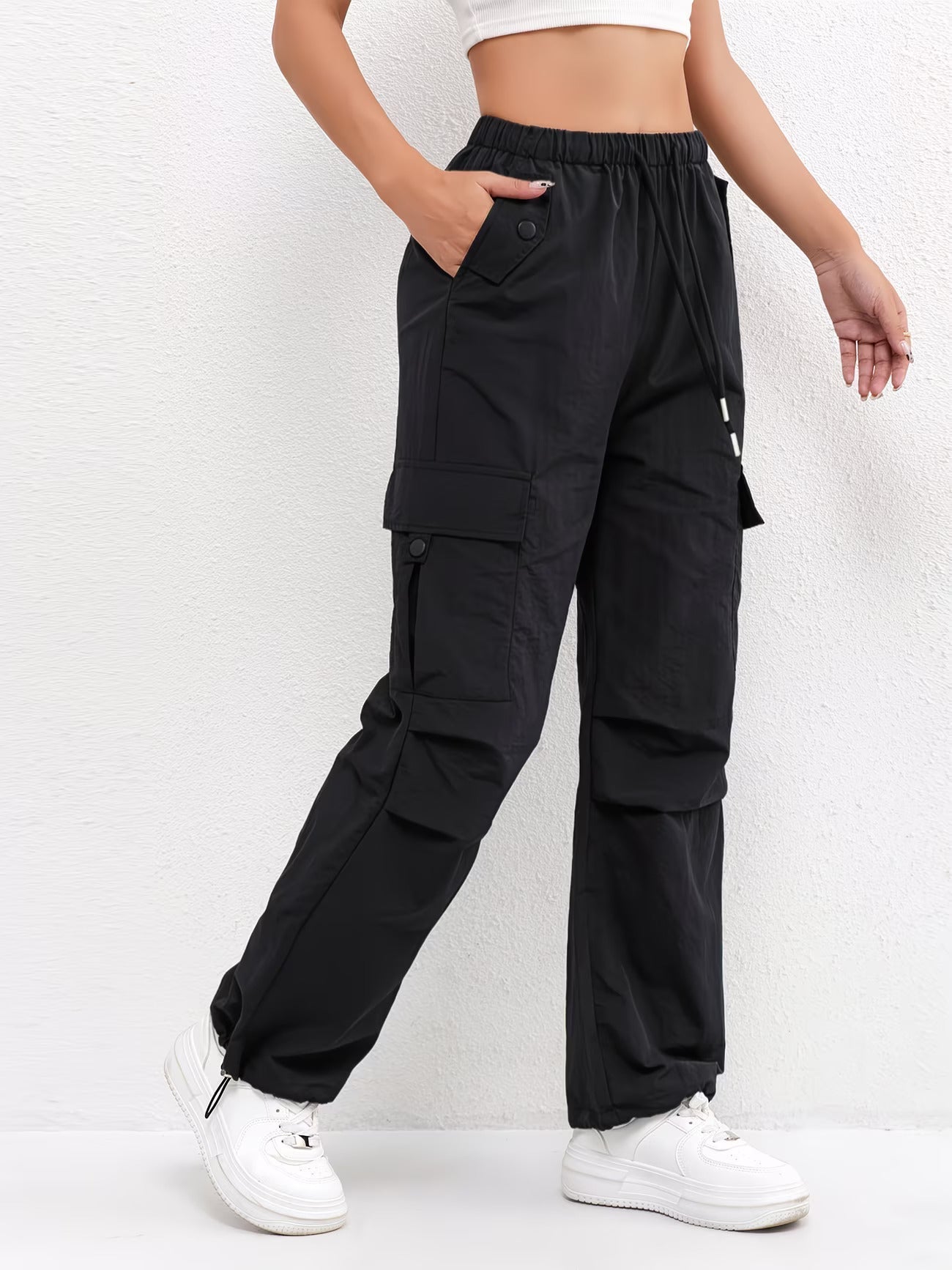 Cargo Pocket Drawstring Trousers
