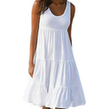 Women's boho sleeveless tiered midi dress summer | Alba Muse