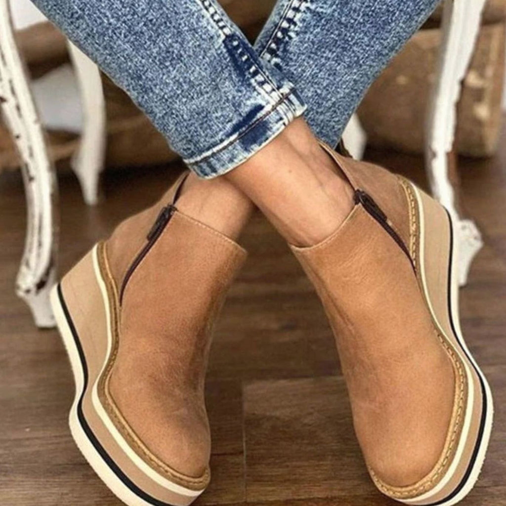 Platform wedge Chelsea ankle boots with a chelsea slip-on design