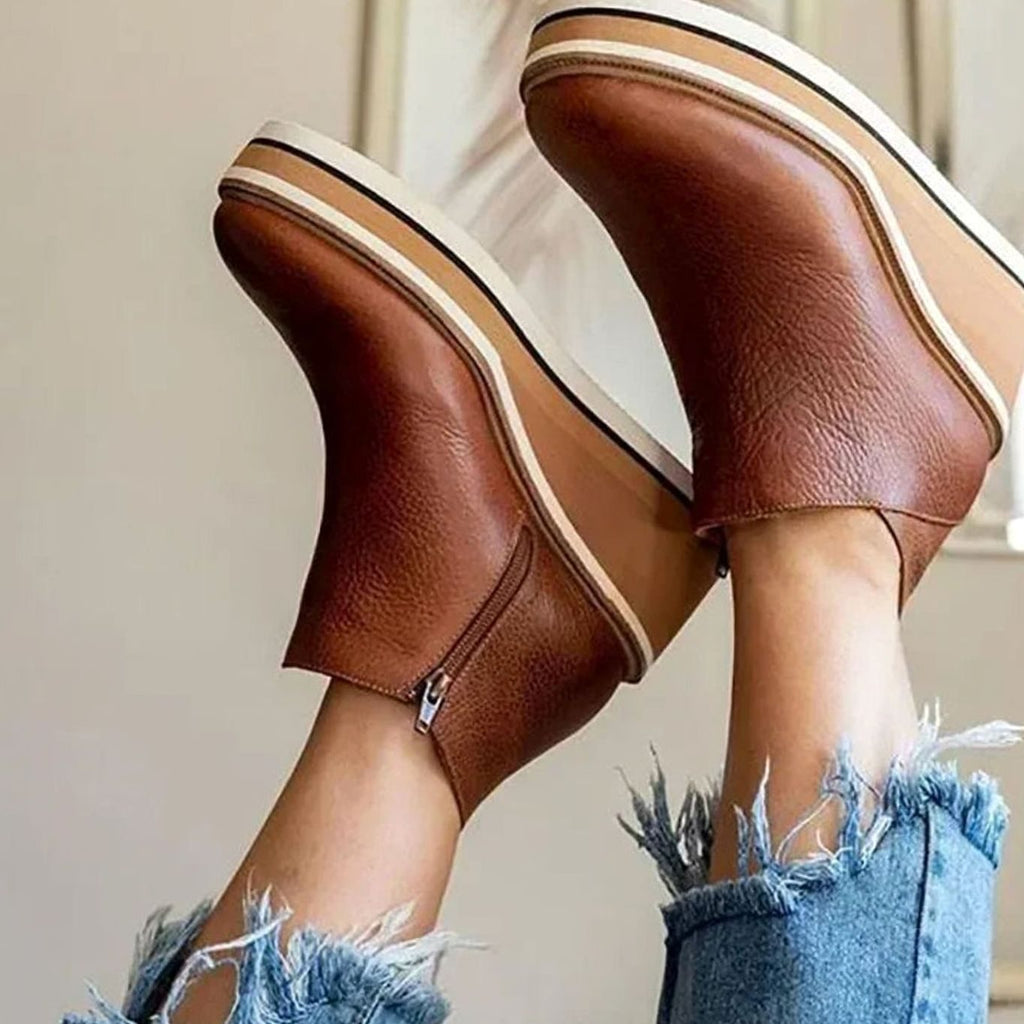 Platform wedge Chelsea ankle boots with a chelsea slip-on design