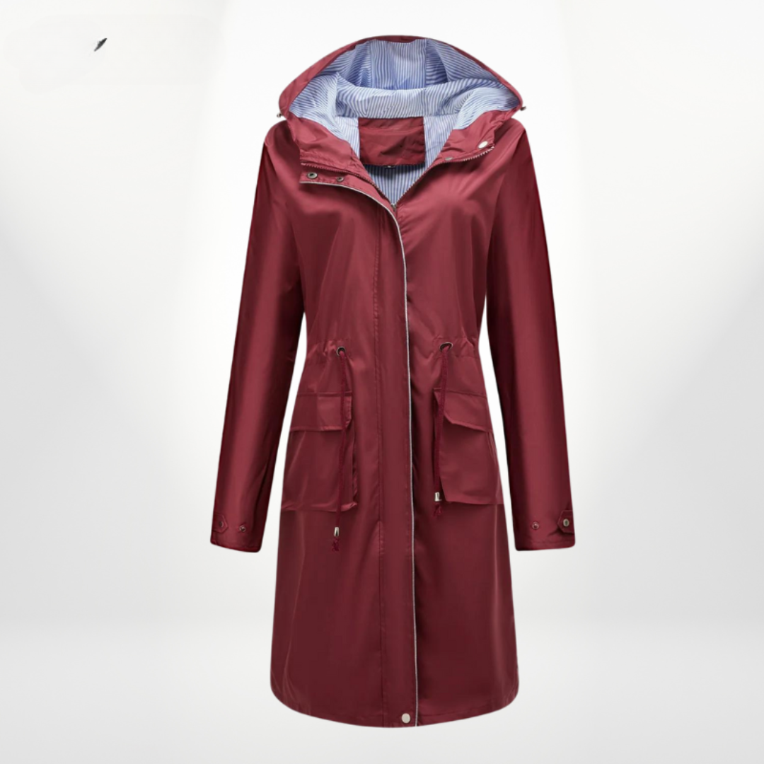 Red Structured Rain Jacket