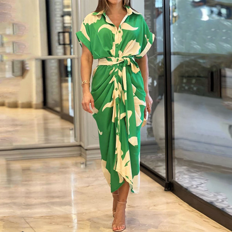 Women’s Wrap Short Sleeve Midi Dress