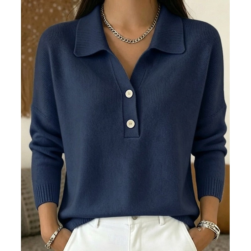 Refined Collared Button Jumper