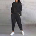 Women's casual loose-fit top and pants co-ord set two-piece
